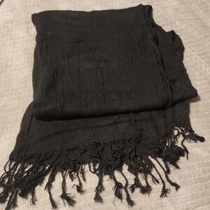 Elegant Black Fringe Scarf